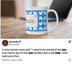 Funny Cardi B tweet throw lips on that sh*t mug